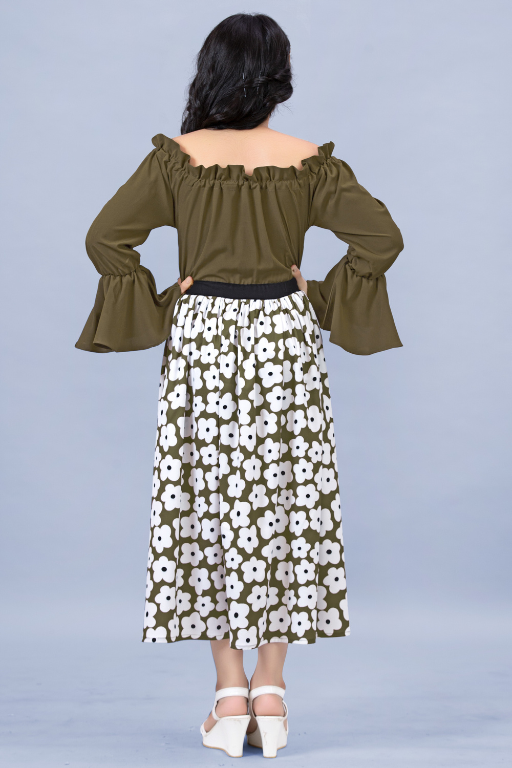 Fablina  Floral Crepe Fit & Flare Dress