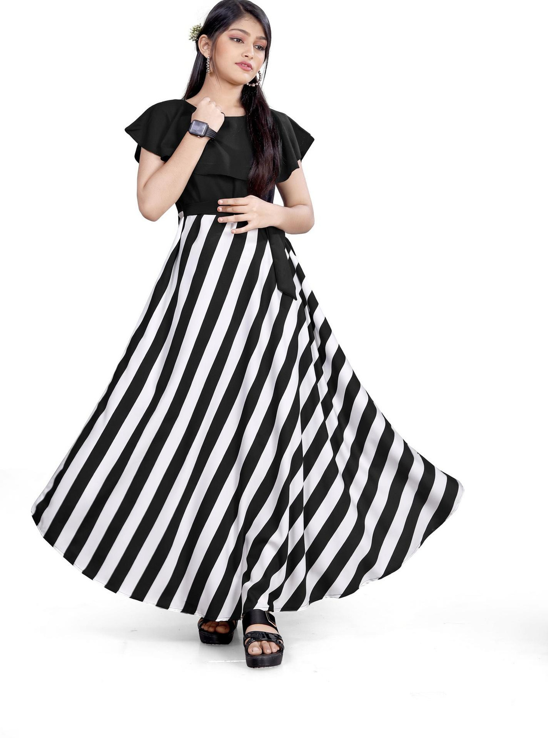 Aamira Black & White Maxi Dress