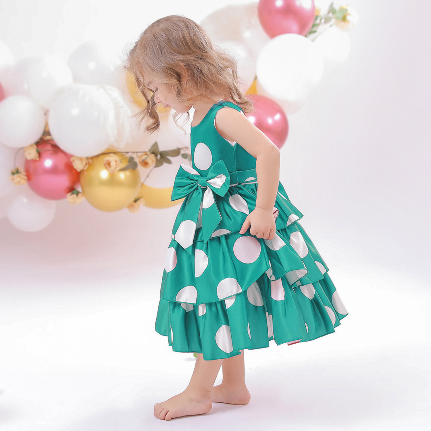 Parnika Triple-tiered ruffled skir
