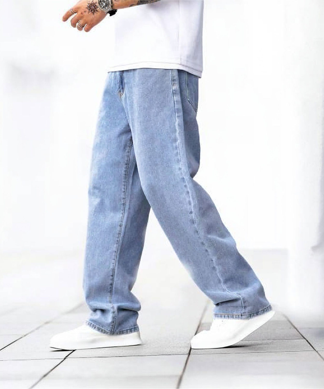 Metronex Solid Denim Loose Fit Jeans