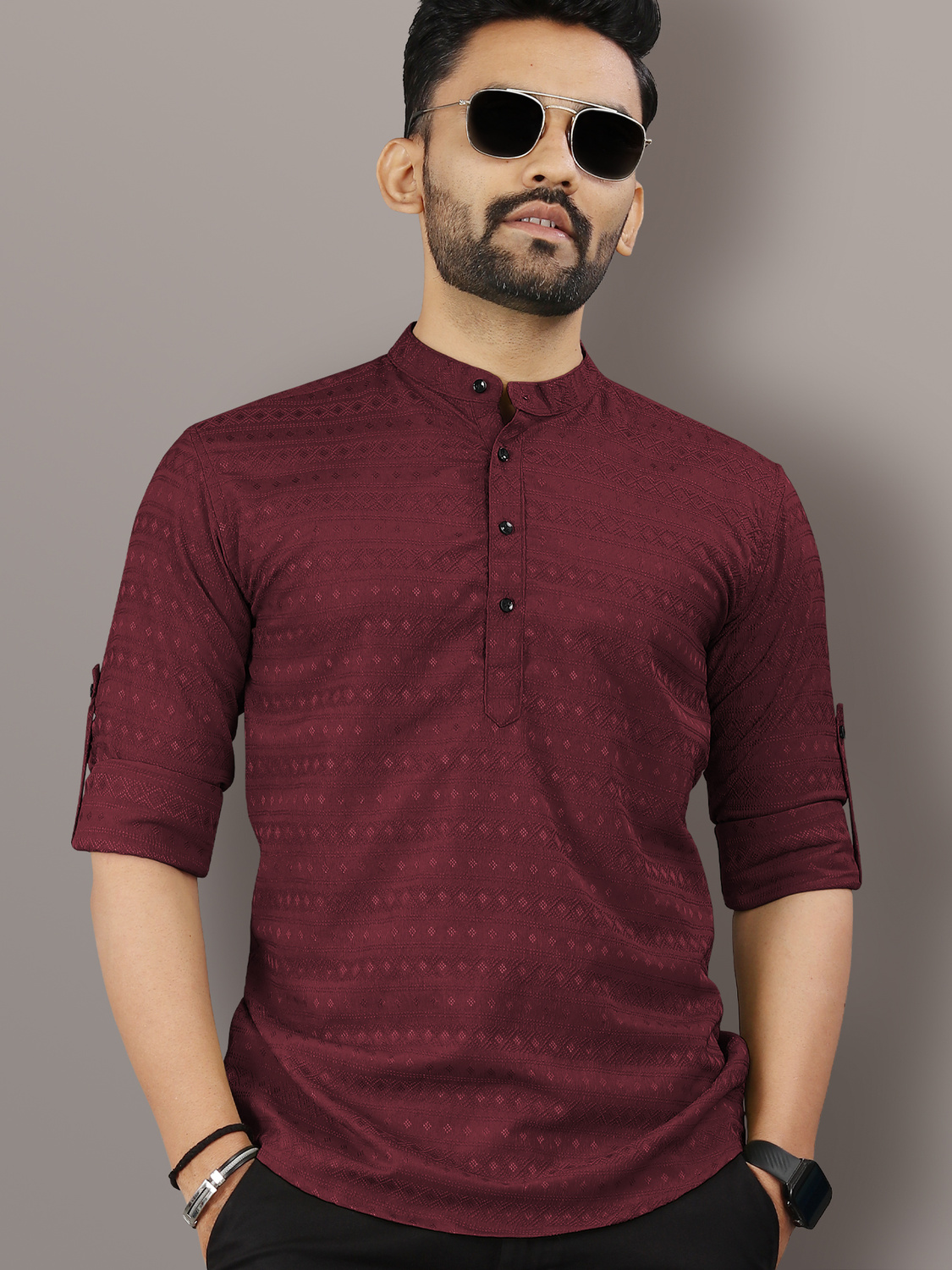 Verve Roll-up style long sleeves  Kurta 
