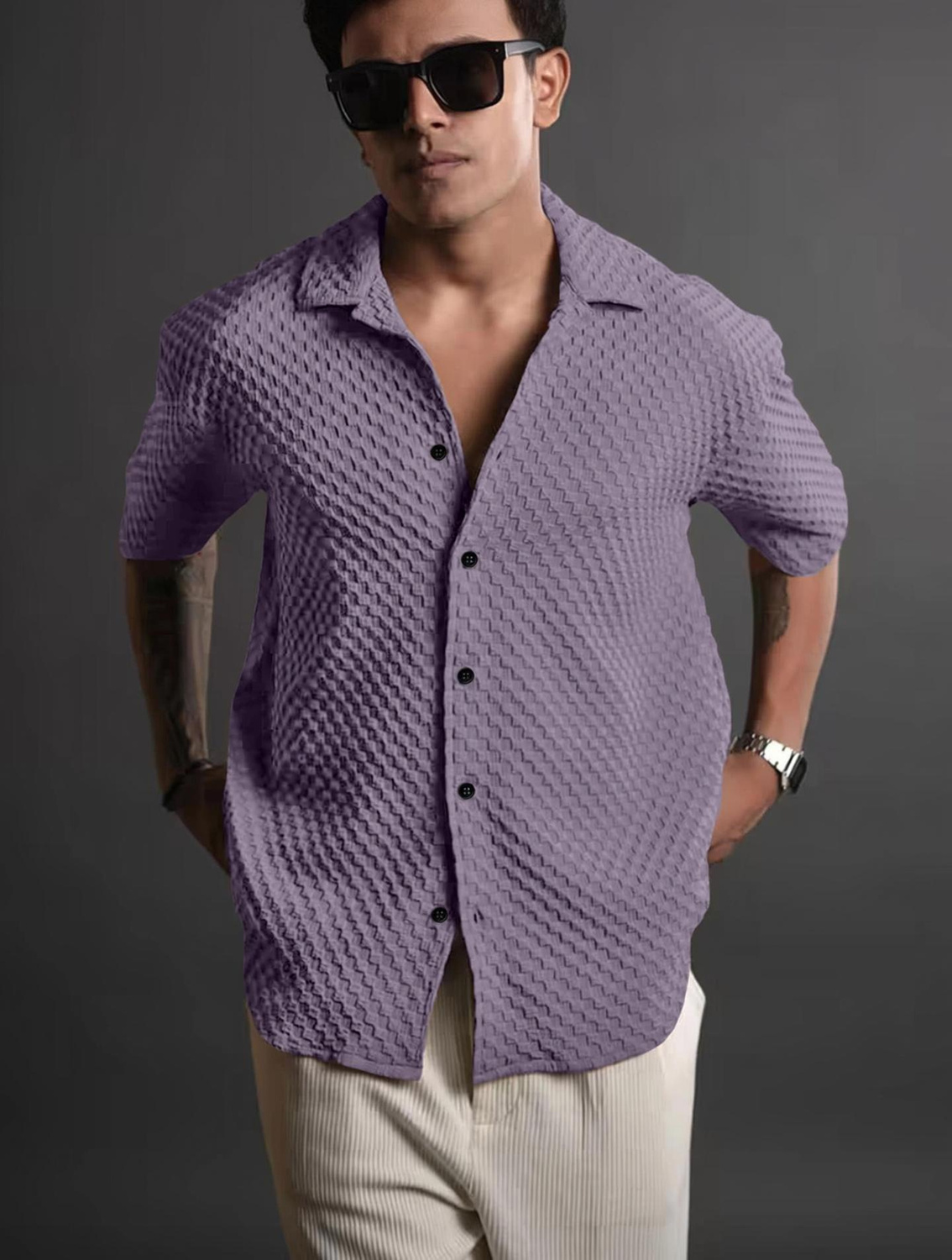Fit Striped Button Down Shirt 