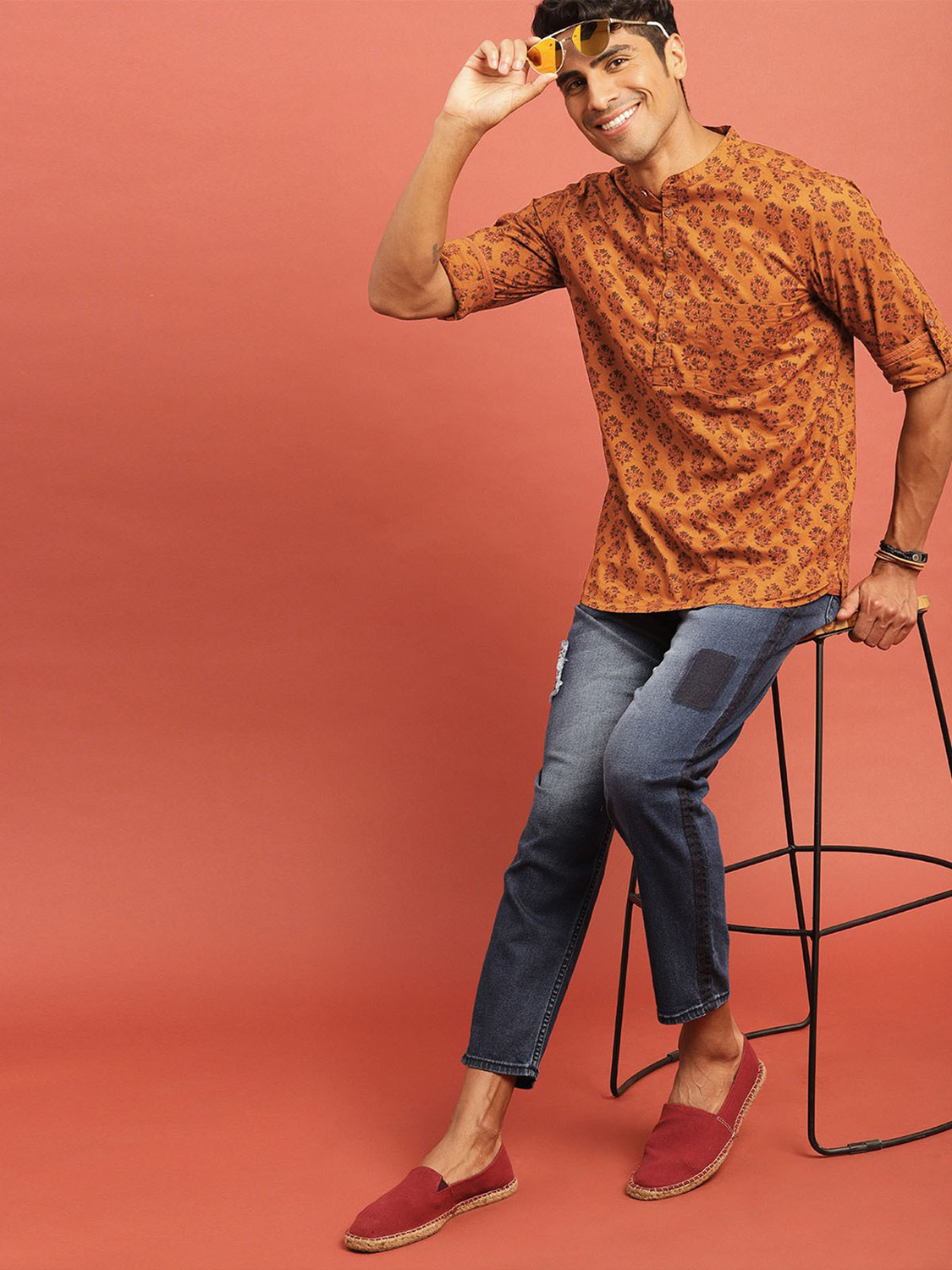 Devansh Bagru style motifs Print Shirt 