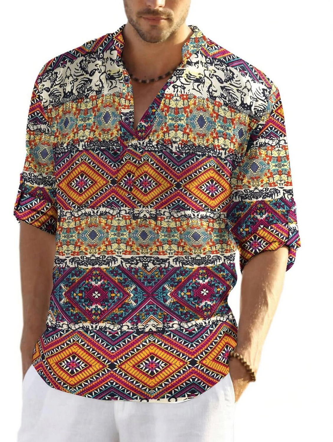 Hridhaan Tribal and Ikat motifs