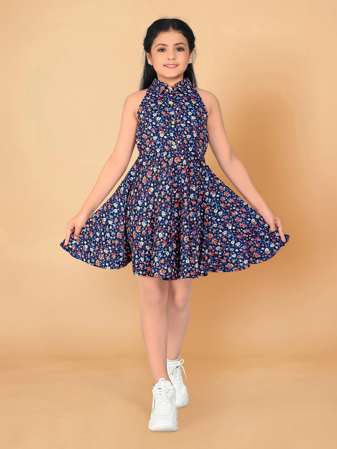 Fablina sleeveless floral-print Midi