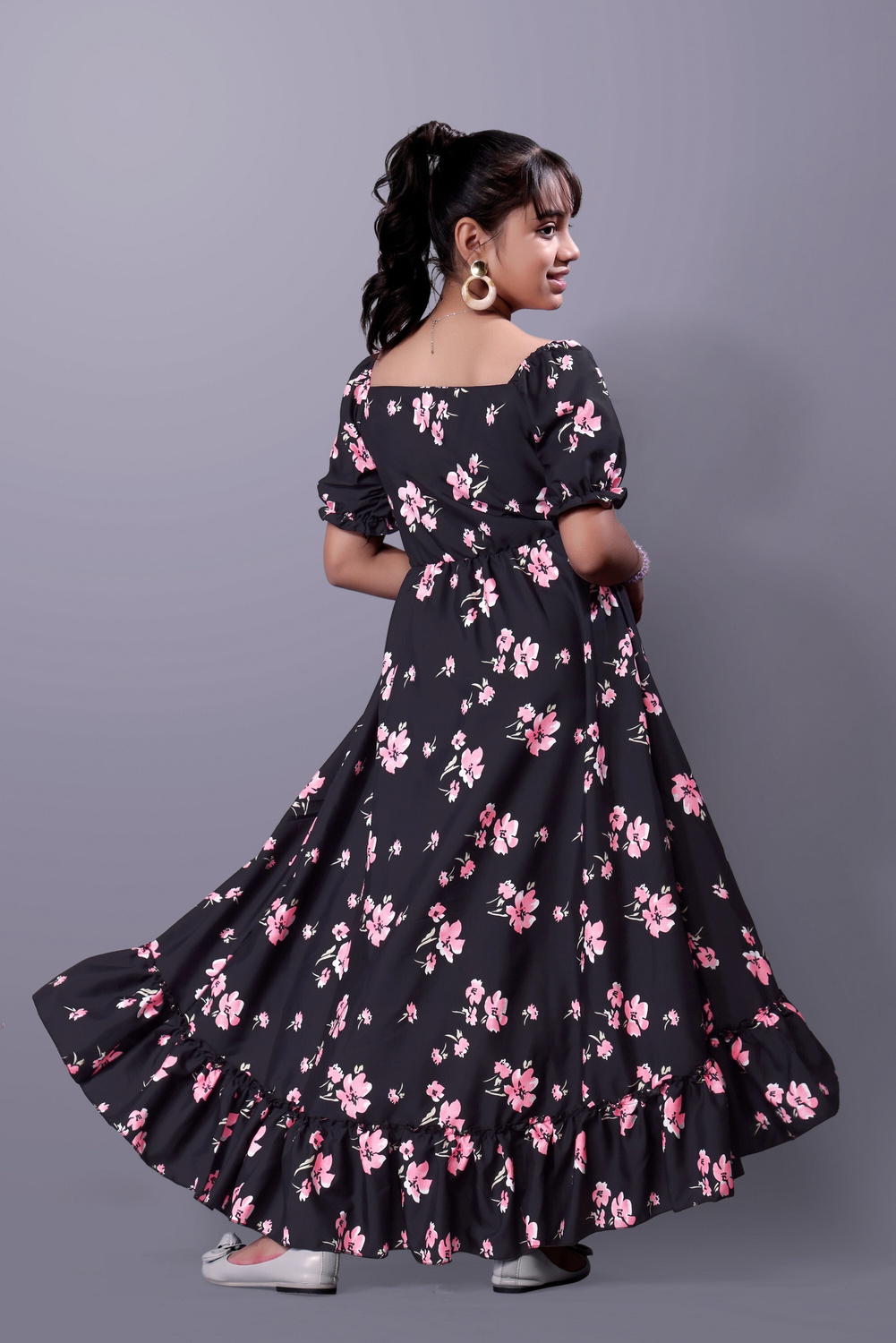 Aamira Foral high-low maxi dress