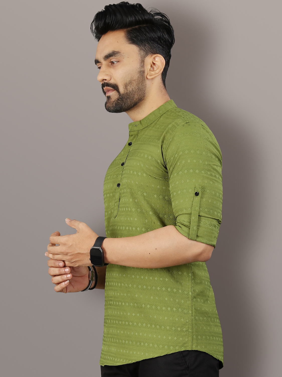 Verve Roll-up style long sleeves  Kurta 