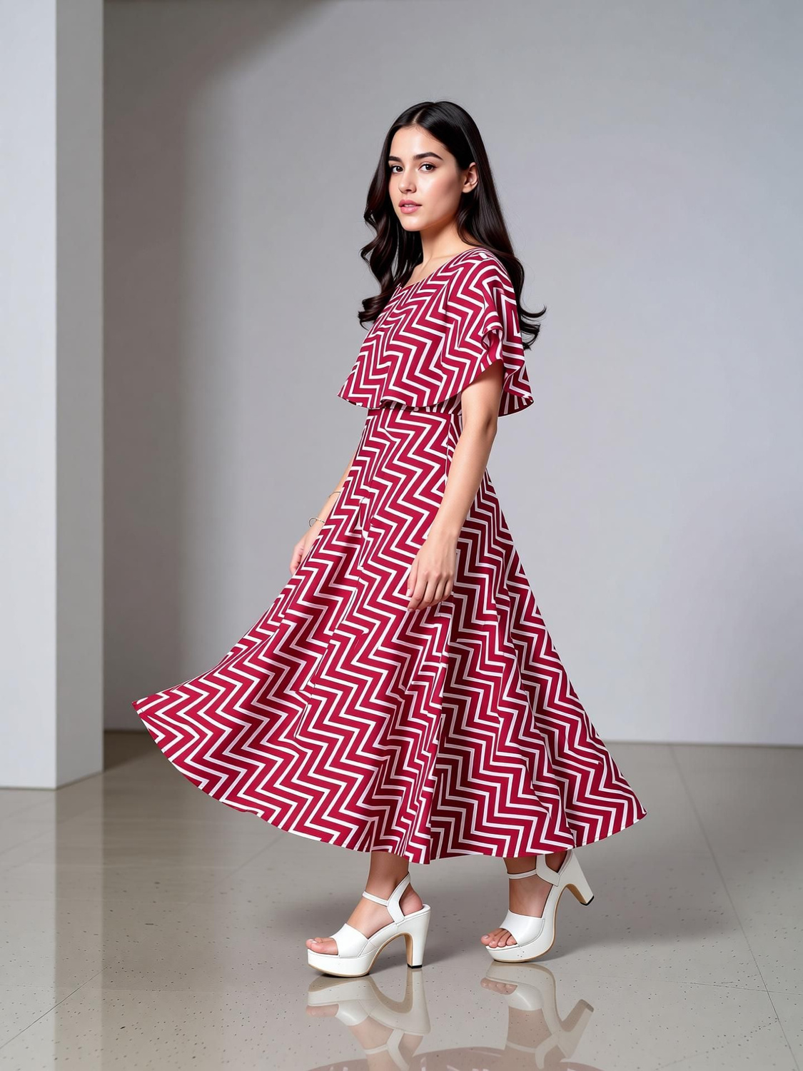 Aamira Zig-zag pattern  Maxi