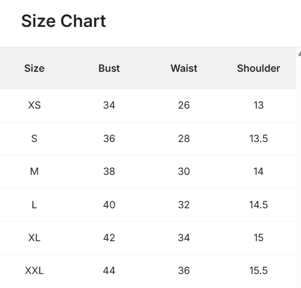 Size Chart