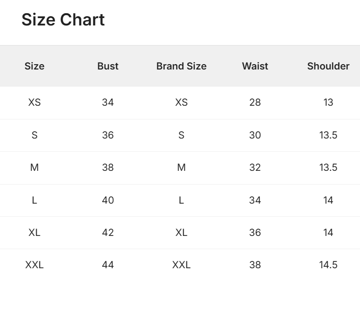 Size Chart