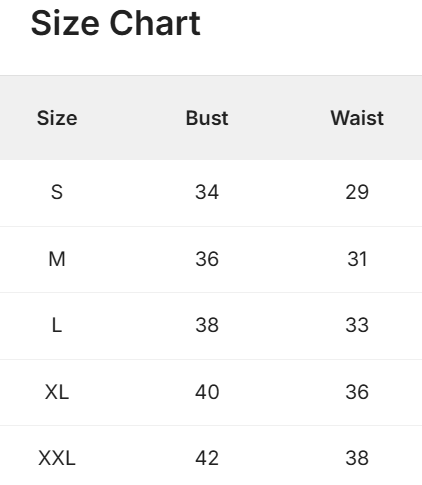 Size Chart