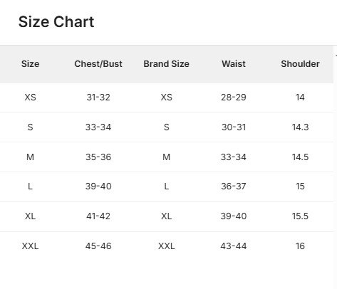 Size Chart