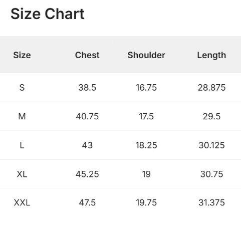 Size Chart