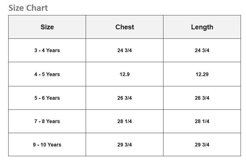 Size Chart