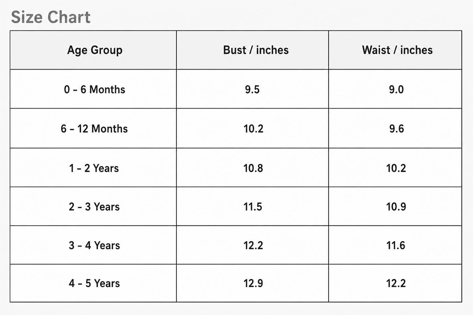 Size Chart