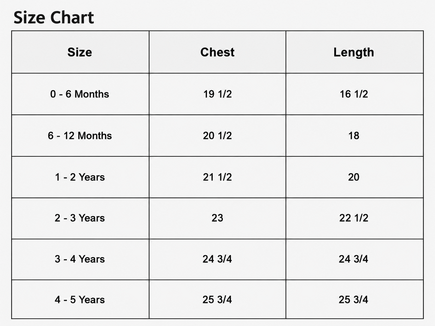 Size Chart