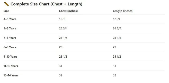 Size Chart