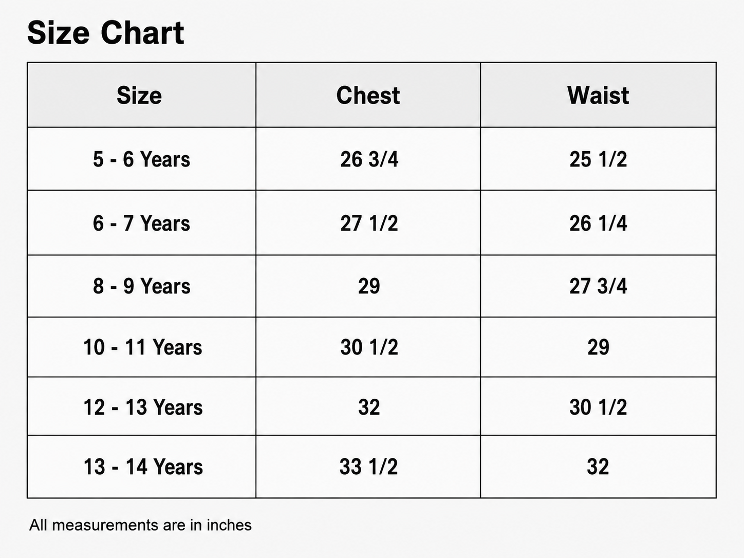 Size Chart