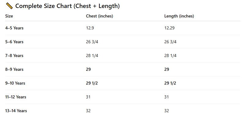 Size Chart