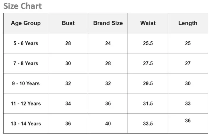 Size Chart