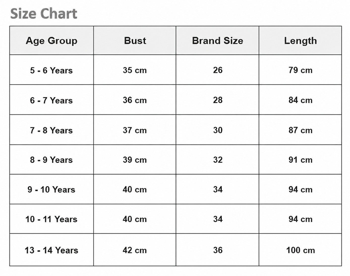 Size Chart