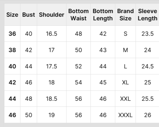 Size Chart