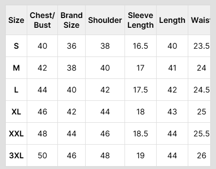 Size Chart