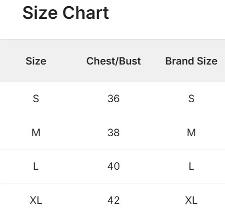 Size Chart