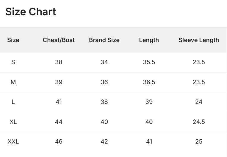 Size Chart
