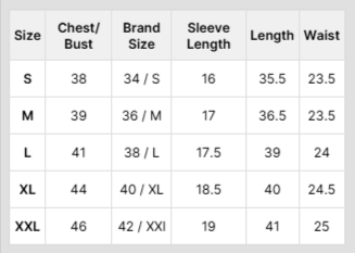 Size Chart