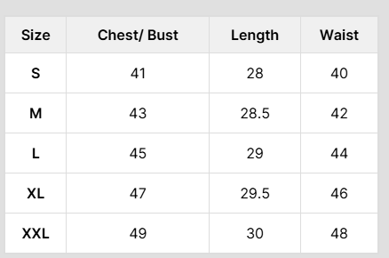 Size Chart
