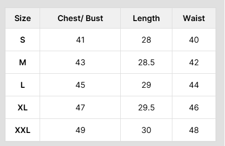 Size Chart