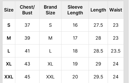 Size Chart