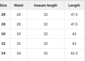 Size Chart