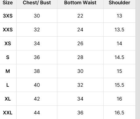 Size Chart