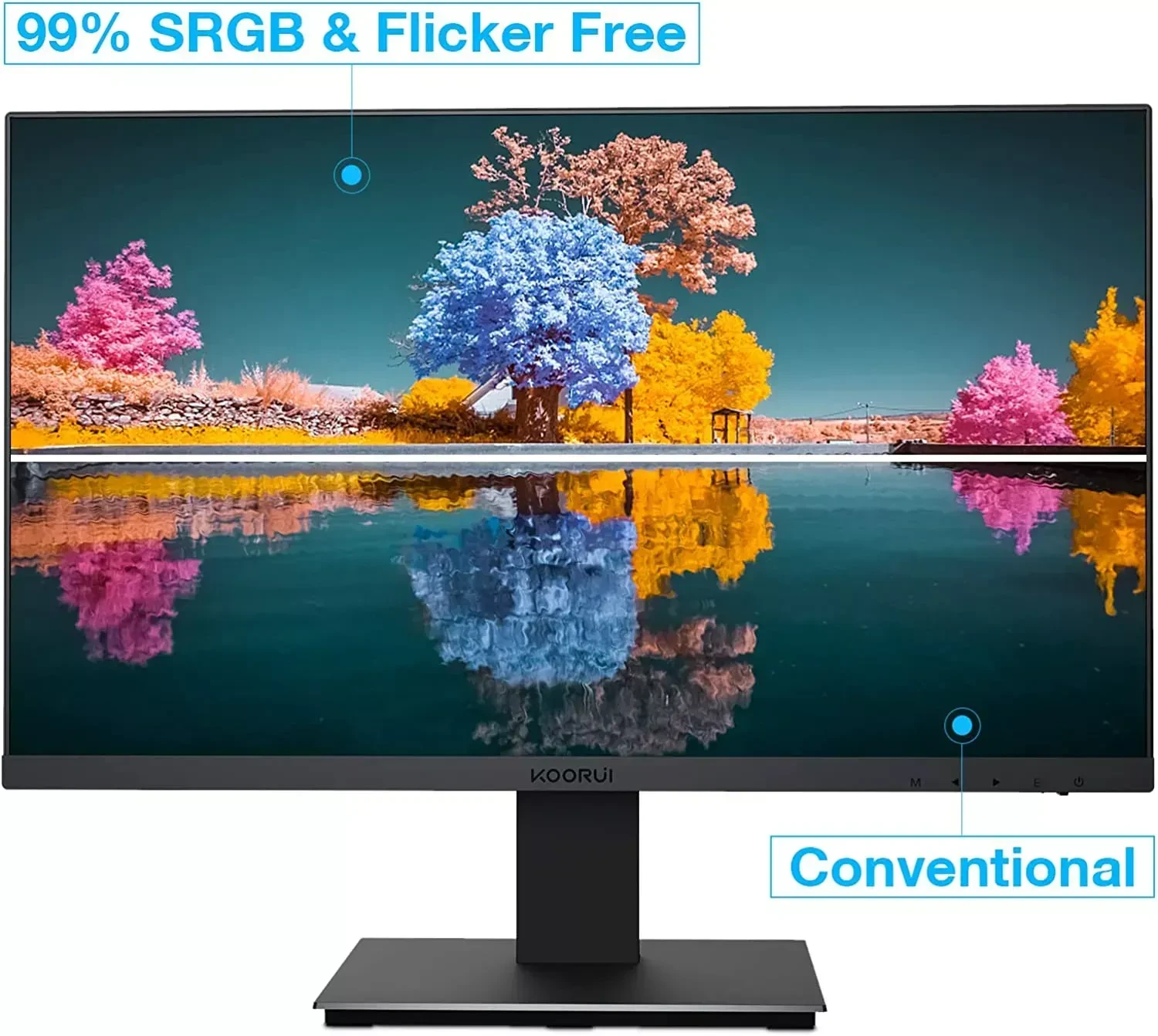 KOORUI 24 inch IPS High-Performance 75Hz 5ms 99% sRGB Office Gaming Monitor