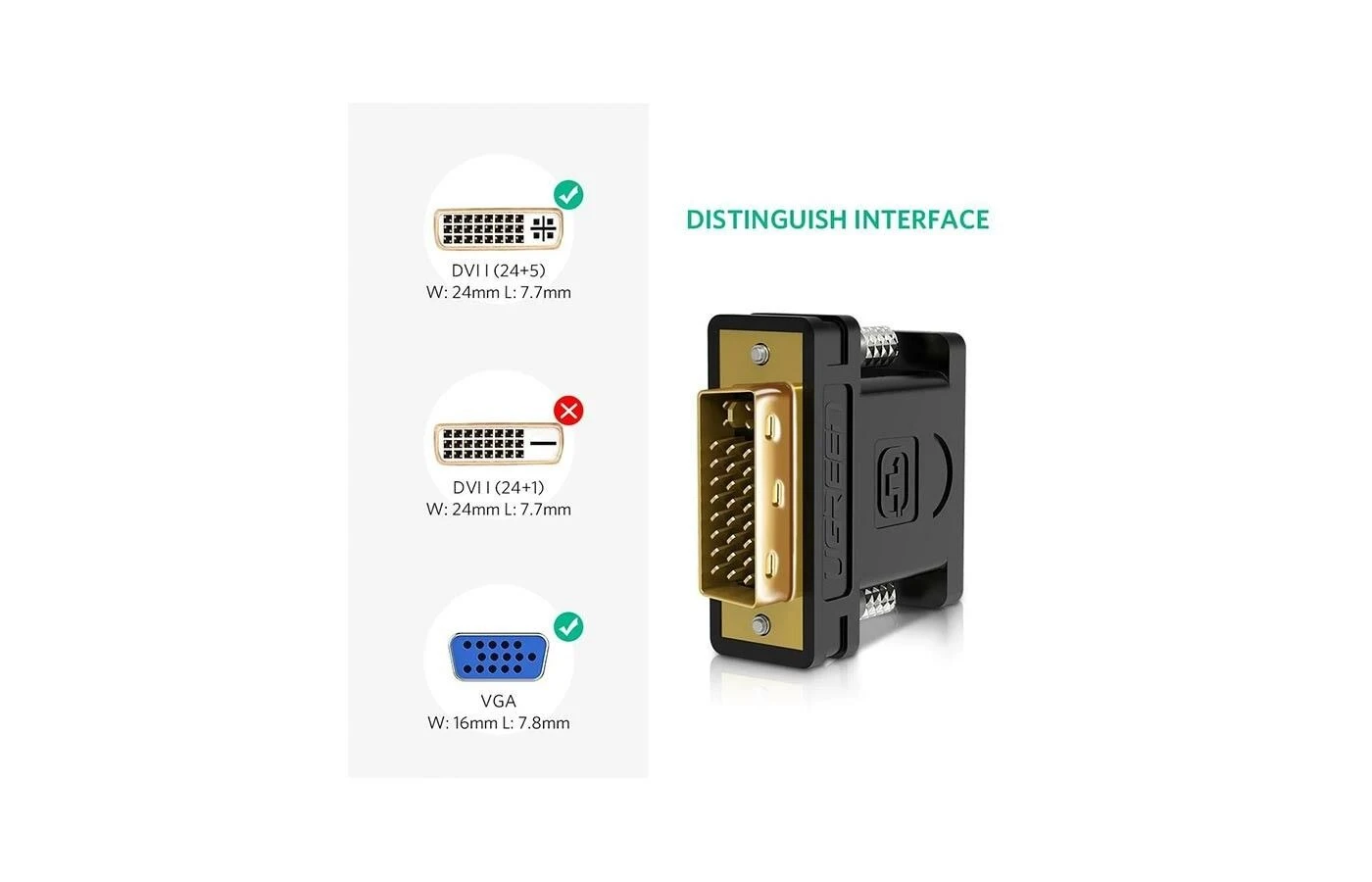 UGREEN DVI (24+5) male to VGA female converter