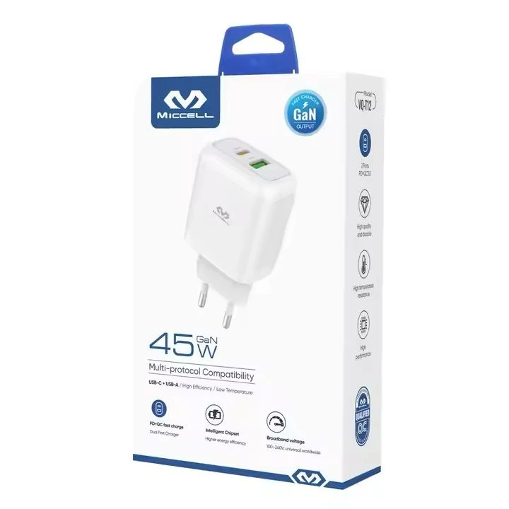 Miccell 45W GaN 2 Port Fast Charger