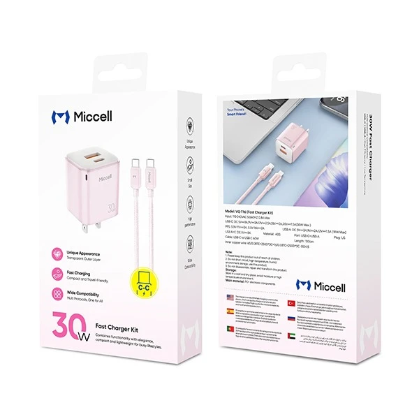 Miccell 30W Fast Charger | Type C - Type C