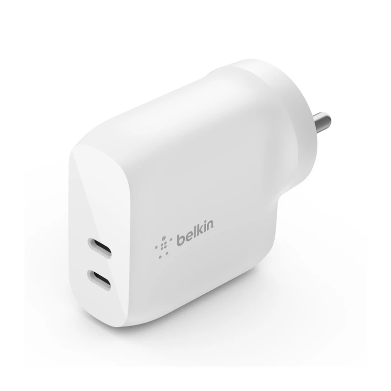 Belkin BoostCharge Dual USB-C PD Wall Charger 40W WCB006zbWH