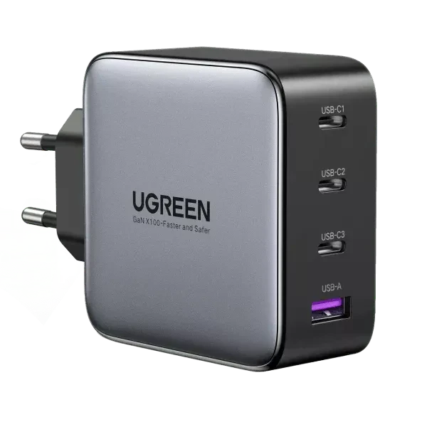 Ugreen 100W 3 Port USB-C & 1 Port USB PD GaN Wall Charger Adapter (40747)