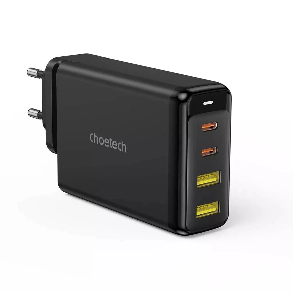 CHOETECH 140W 4-Port Quick Charging GaN Wall Charger 2x USB-C, 2x USB-A (PD6005)
