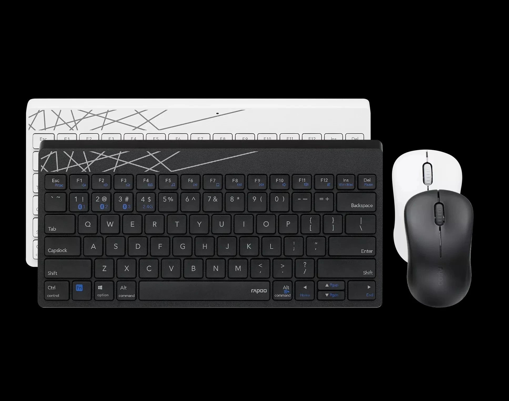RAPOO 8000M US-Black Multimode (Wireless / Bluetooth) Keyboard / Mouse Combo