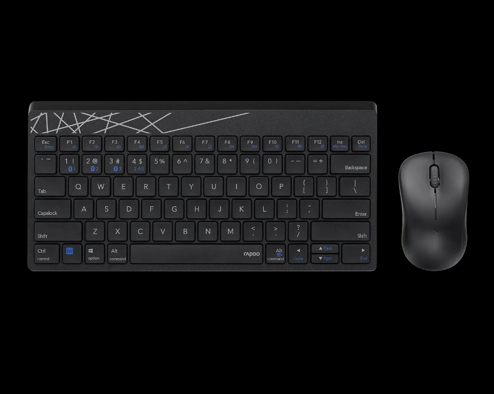 RAPOO 8000M US-Black Multimode (Wireless / Bluetooth) Keyboard / Mouse Combo