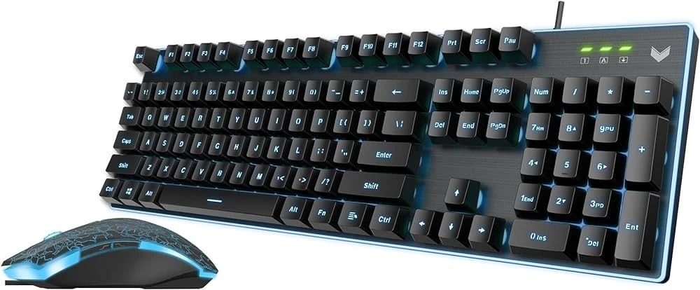 RAPOO V100S US-Black Backlit Gaming Keyboard & Optical Gaming Mouse