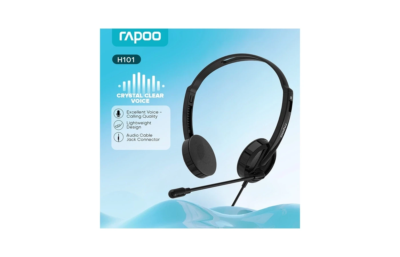 Rapoo H101 Wired Stereo Headset with Adjustable Mic