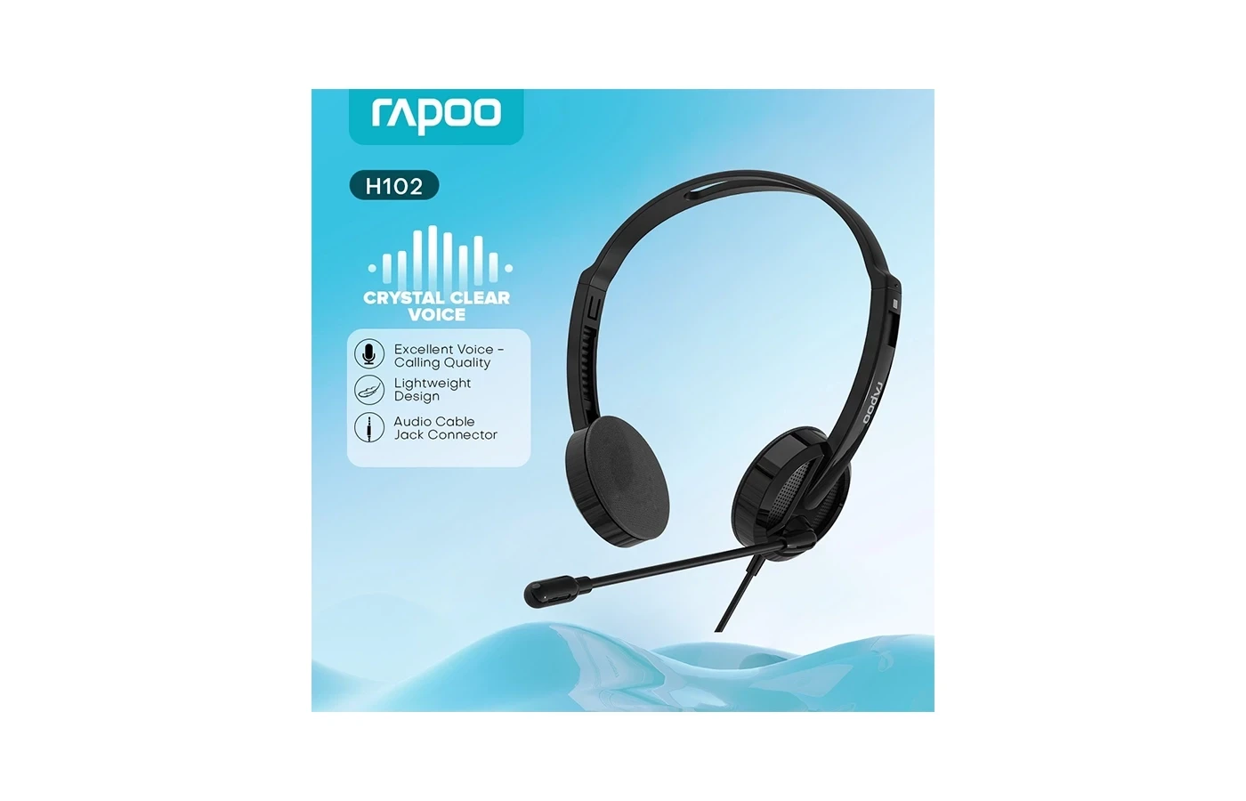 Rapoo H102 Wired Stereo Headset | Dual Port | Black
