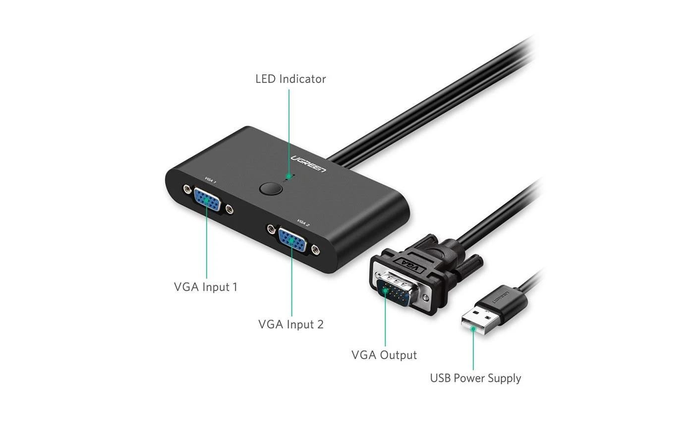 UGREEN USB A to DB9 RS-232 Adapter Cable  Input	USB A Output	 DB9 RS-232 Female  Chipset	 PL2303  Pin Design	Gold-Plated Supported OS	Windows 8.1/8/7/Vista/XP/2000 and Mac OS X 10.6 and above Cable Length	3 Meters