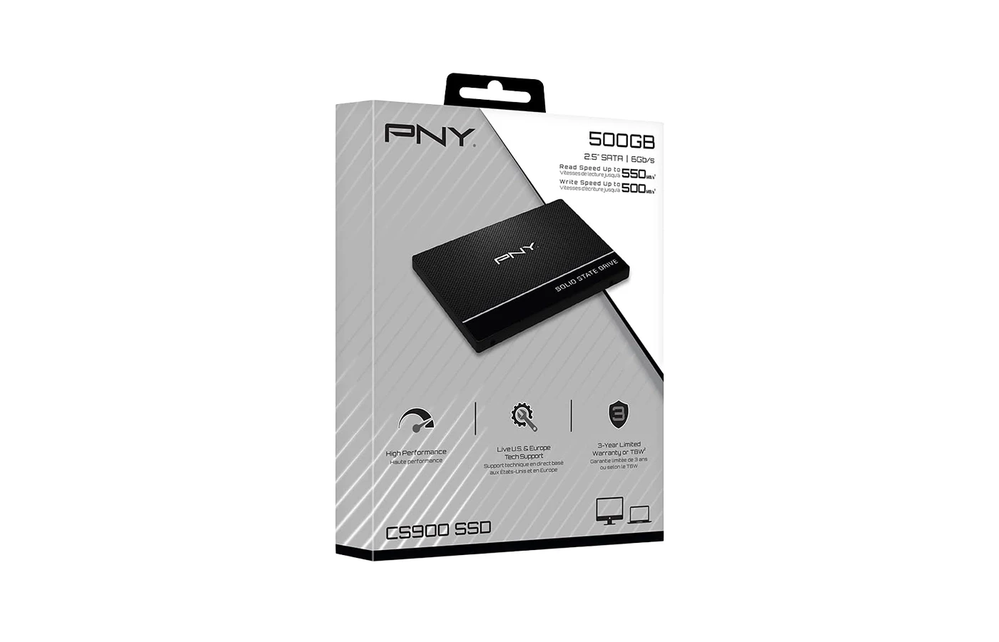 PNY 500GB CS900 Internal 3D NAND SATA III Internal SSD Storage