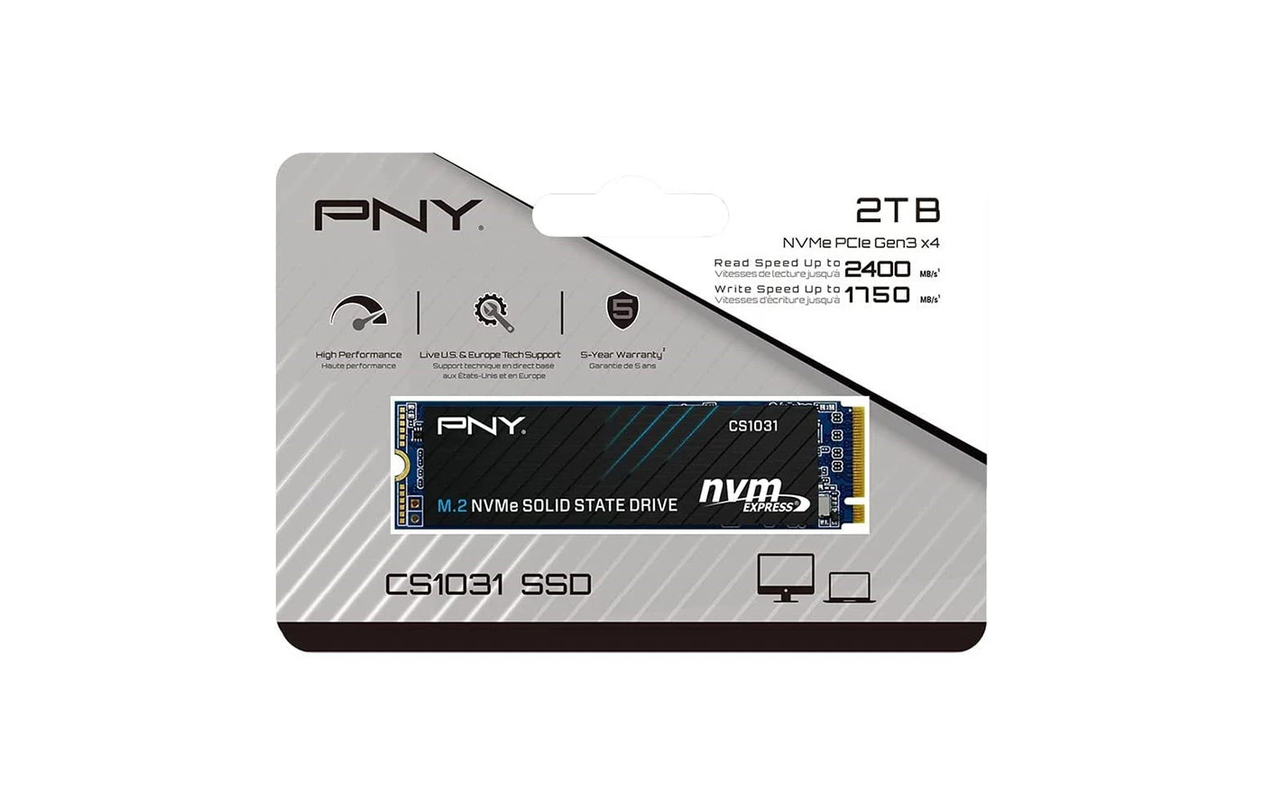 PNY CS2241 M.2 2280 NVMe Gen4x4 2TB SSD Storage